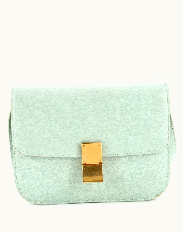 Celine Celine Classic Box Bag Grainy Leather Medium Green