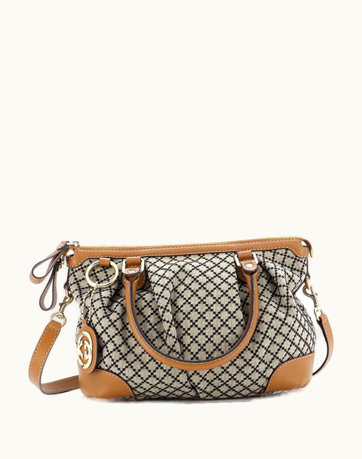 Gucci Gucci Sukey Top Handle Satchel Diamante Canvas Medium