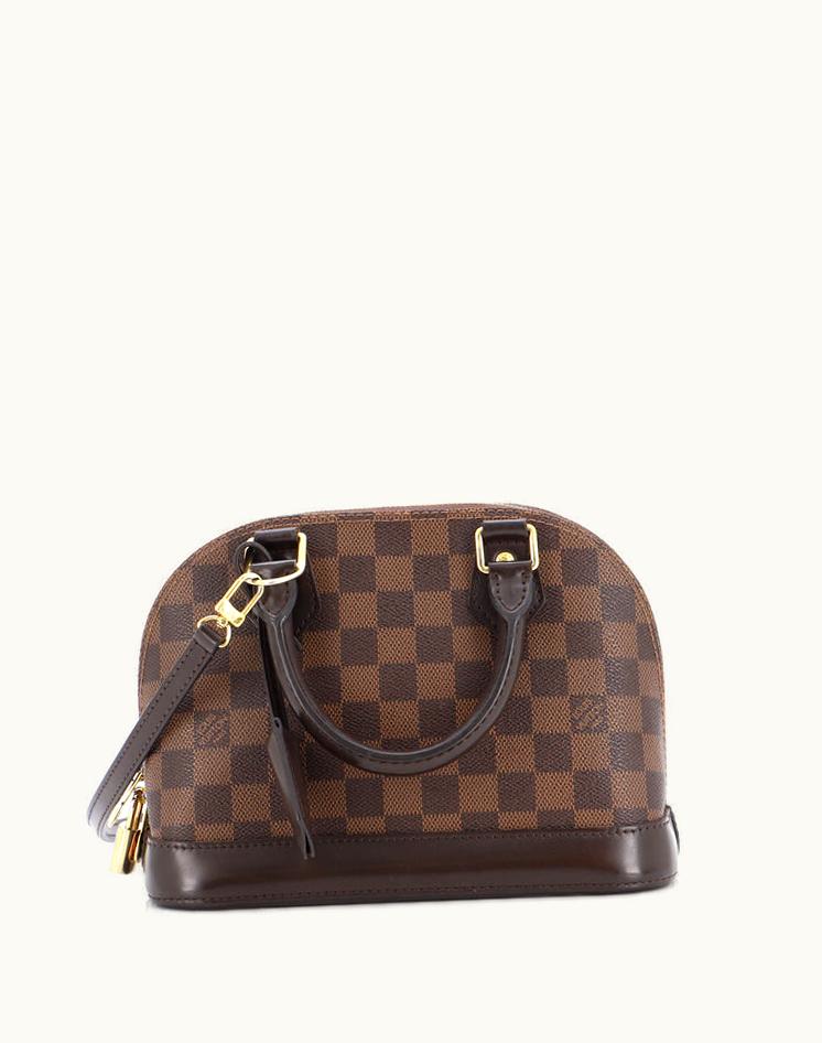 Louis Vuitton Louis Vuitton Alma Handbag Damier BB Canvas Coated Brown & Red