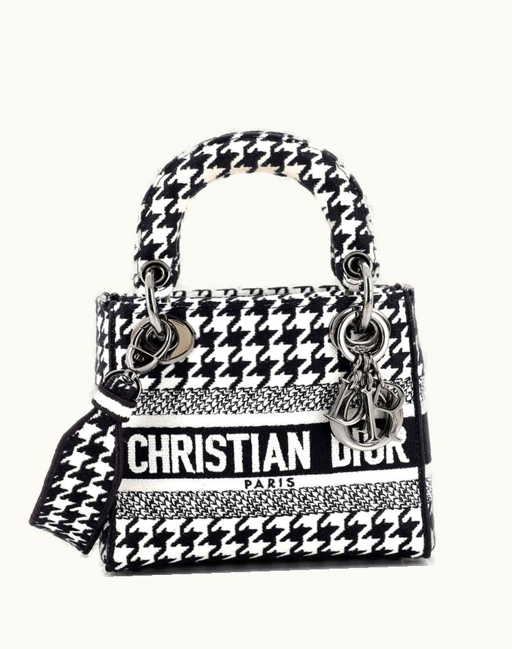 Dior Dior Lady D-Lite Bag Houndstooth Canvas Mini