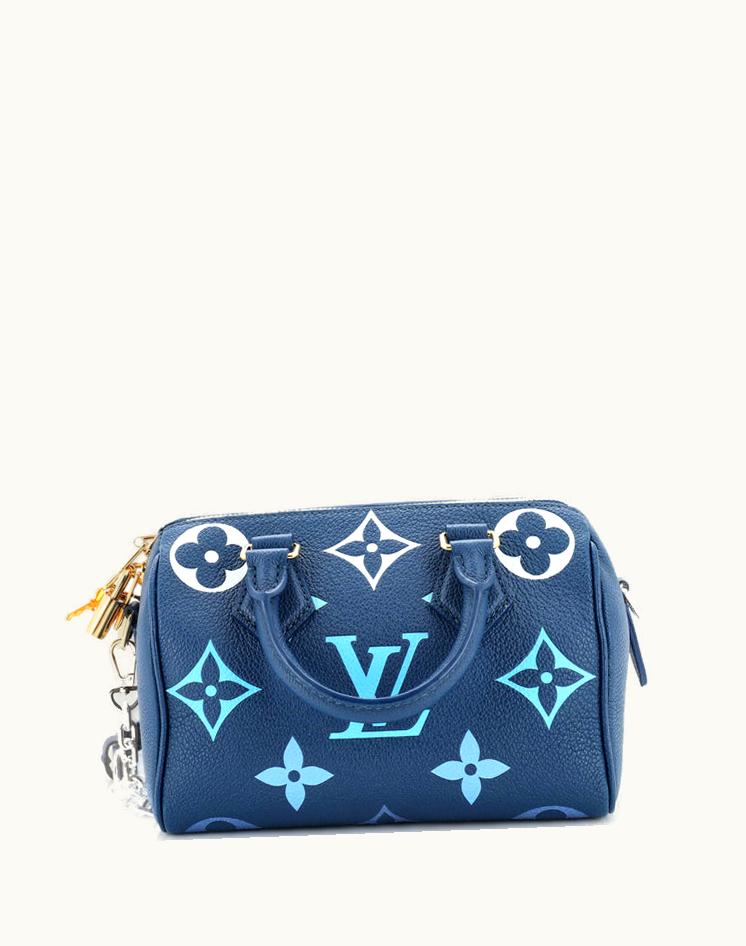 Louis Vuitton Louis Vuitton Speedy Bandouliere Bag Bicolor Monogram Empreinte Giant 20 Leather Blue Gold