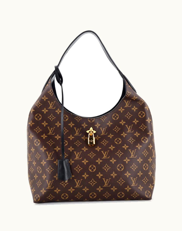 Louis Vuitton Louis Vuitton Flower Hobo Monogram Canvas Leather Trimmed Tote Brown