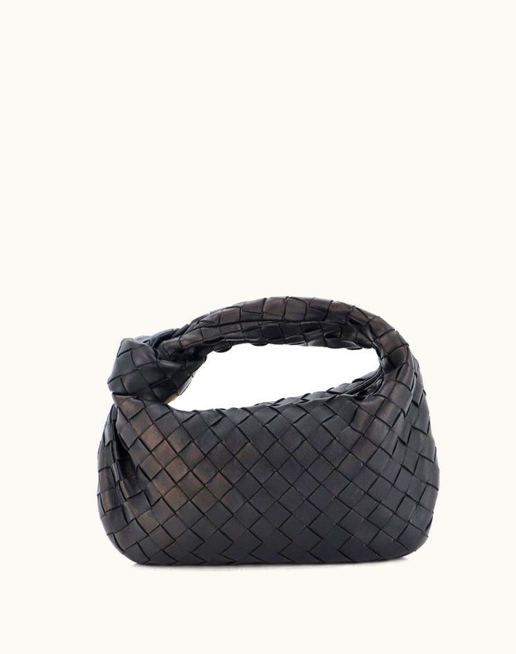 Bottega Veneta Bottega Veneta BV Jodie Hobo Intrecciato Nappa Mini Black Leather Gold Hardware