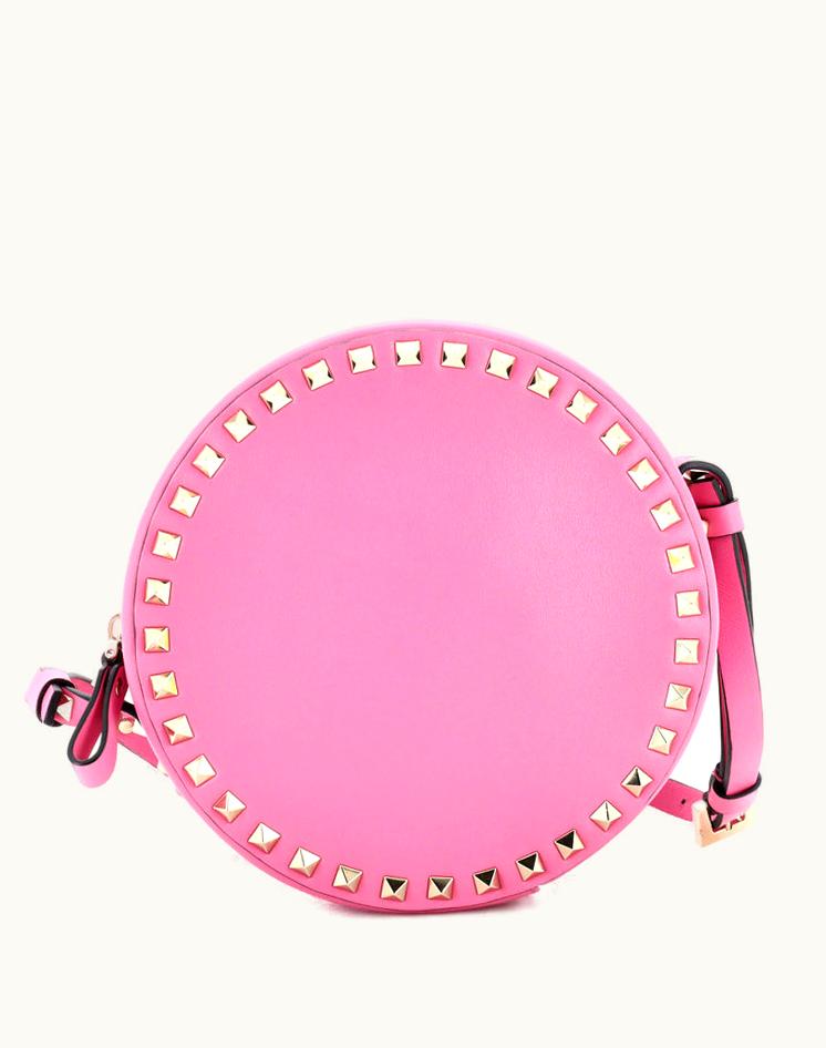 Valentino Valentino Rockstud Round Crossbody Bag Leather