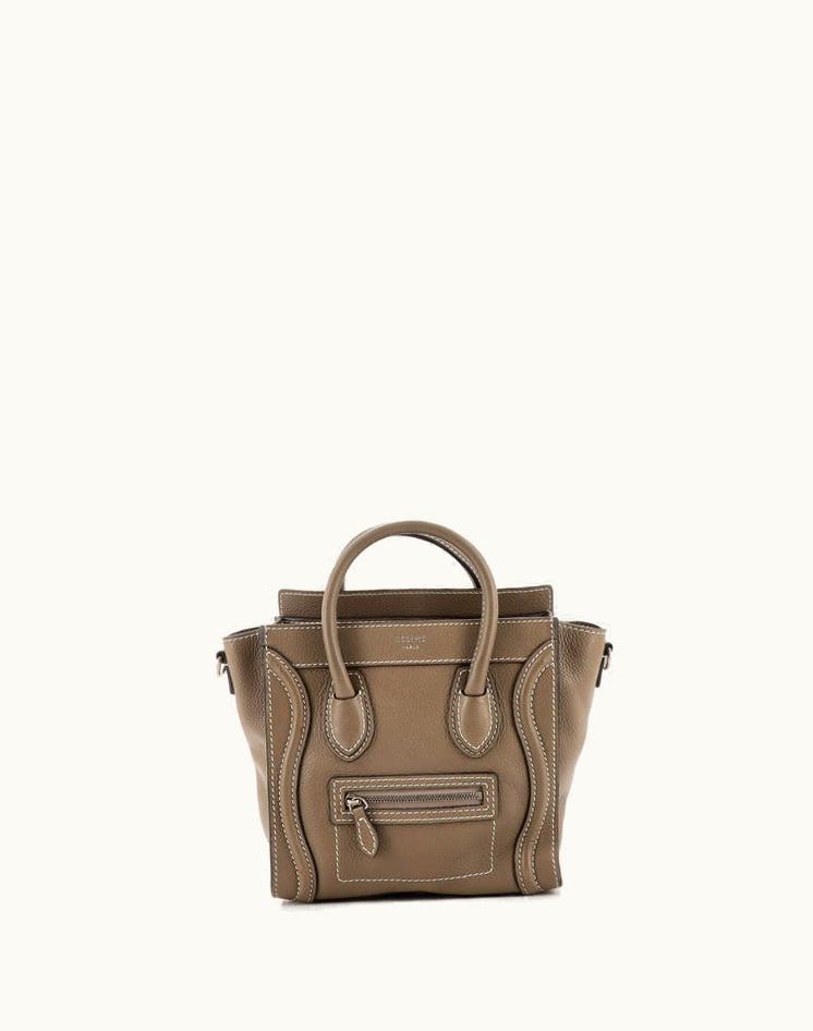 Celine Celine Nano Luggage Bag Grainy Leather Brown