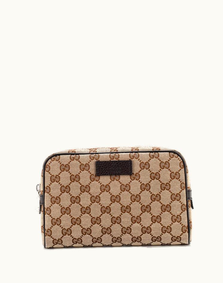 Gucci Gucci GG Canvas Small Waist Belt Bag Brown Silver