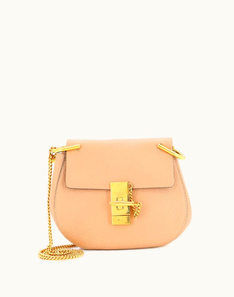 Chloe Chloe Drew Crossbody Bag Leather Mini Neutral Beige