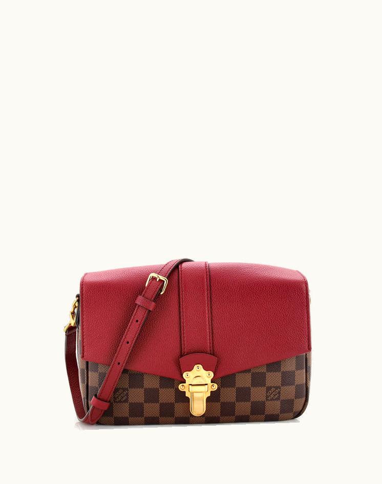 Louis Vuitton Louis Vuitton Clapton Handbag Damier And Leather PM Brown Red