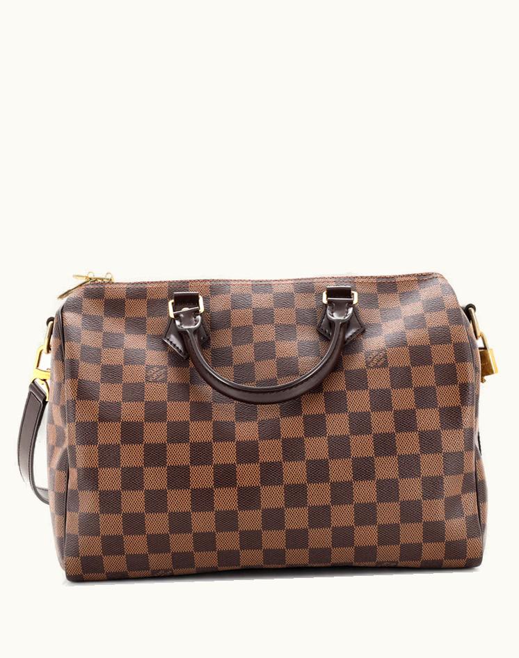 Louis Vuitton Louis Vuitton Speedy Bandouliere Bag Damier 30 Canvas Coated Brown Gold