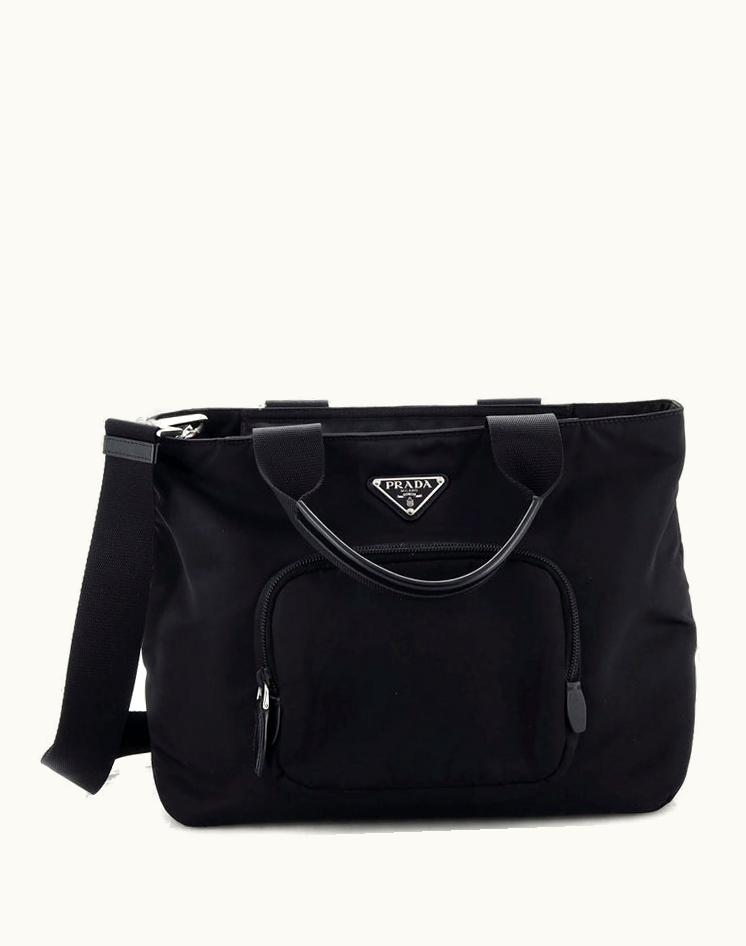 Prada Prada Front Pocket Padded Tote Tessuto Medium
