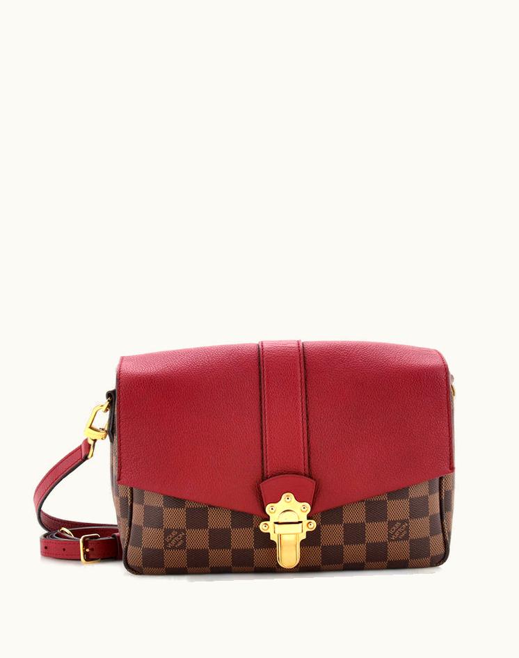 Louis Vuitton Louis Vuitton Clapton Handbag Damier And Leather PM in Brown and Red