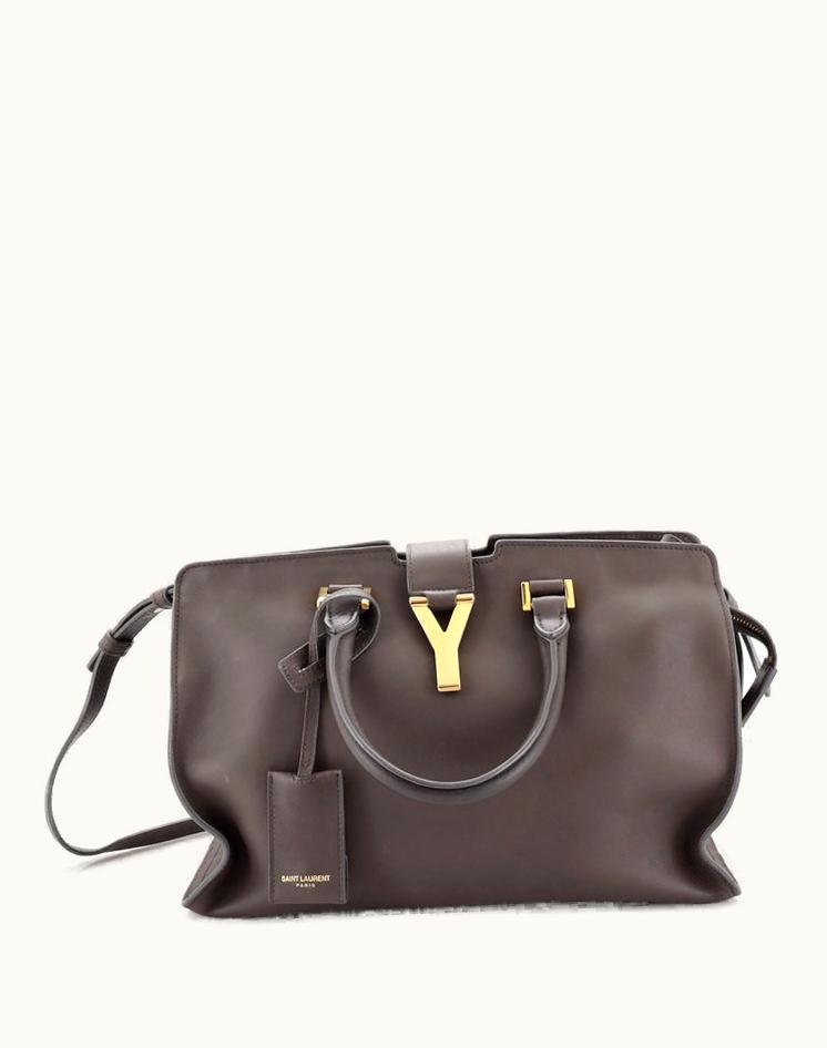 Saint Laurent Saint Laurent Classic Y Cabas Leather Small Professional Gray