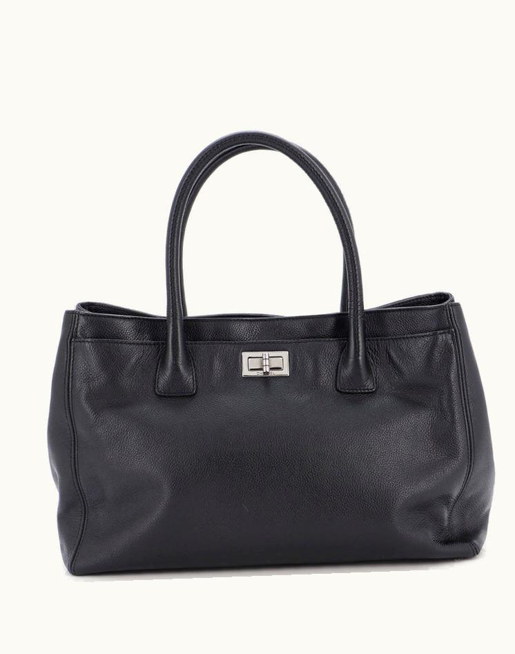 Chanel Chanel Reissue Cerf Executive Tote Leather Medium Black Gun Metal