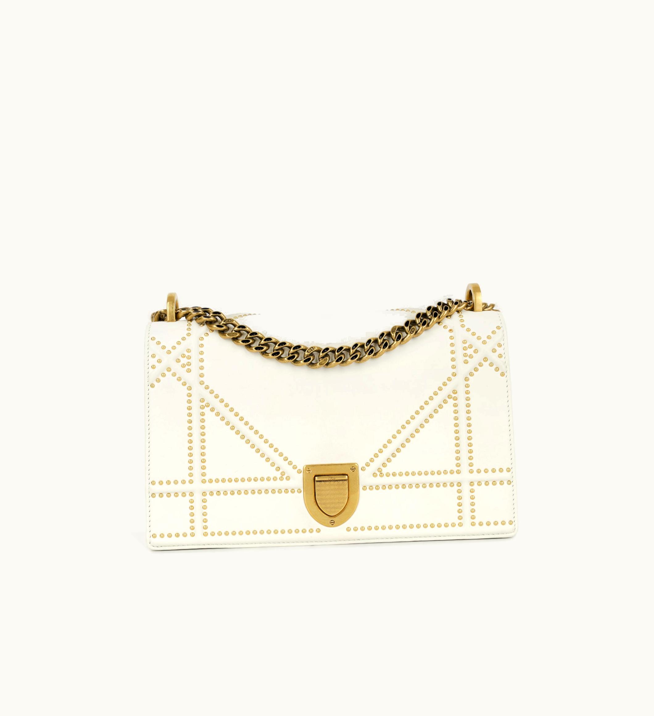 Dior Dior Diorama Medium Handbag White Calfskin