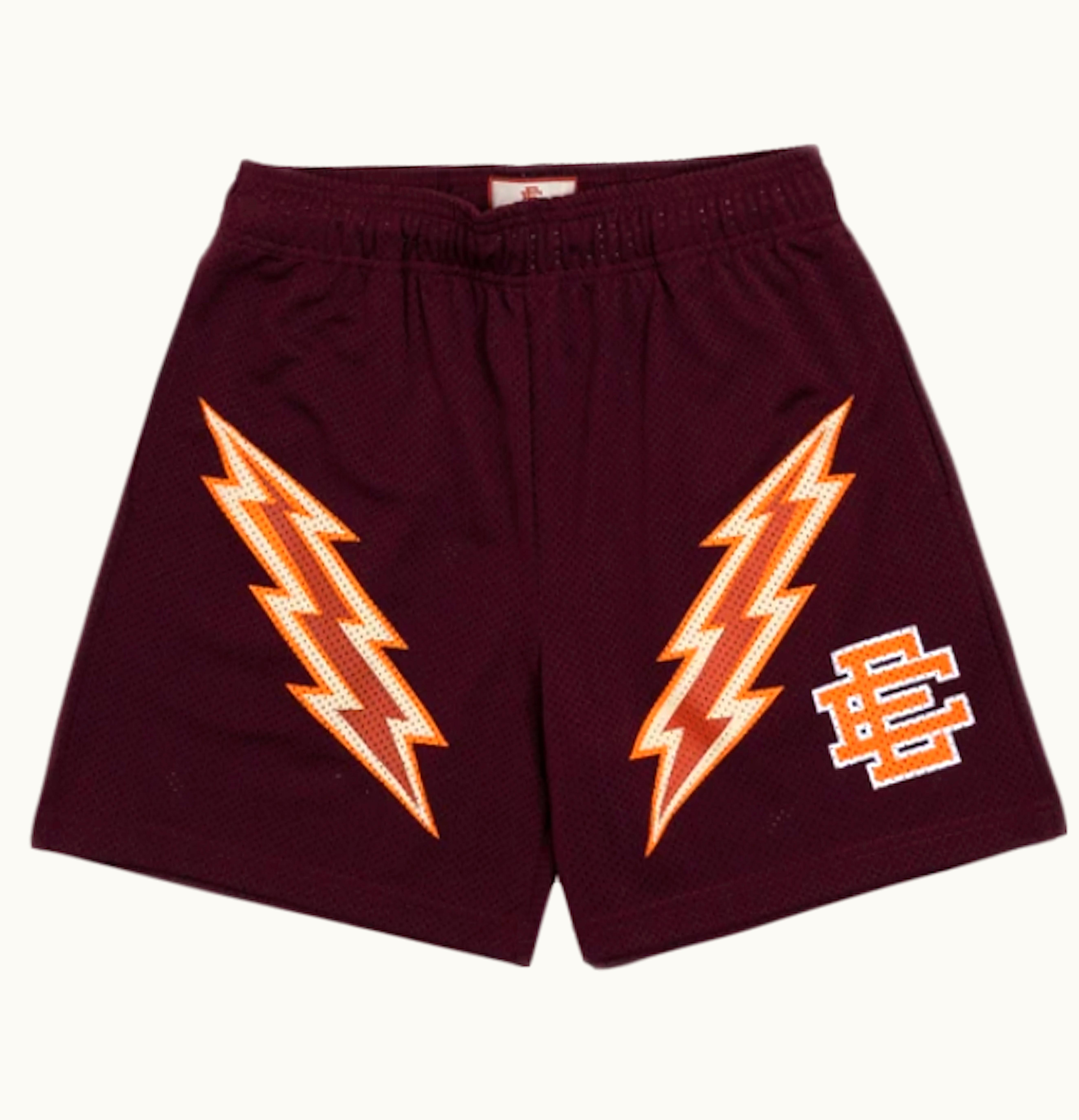 Eric Emanuel Eric Emanuel EE Basic Lightning Bolt Short Maroon Orange Bone