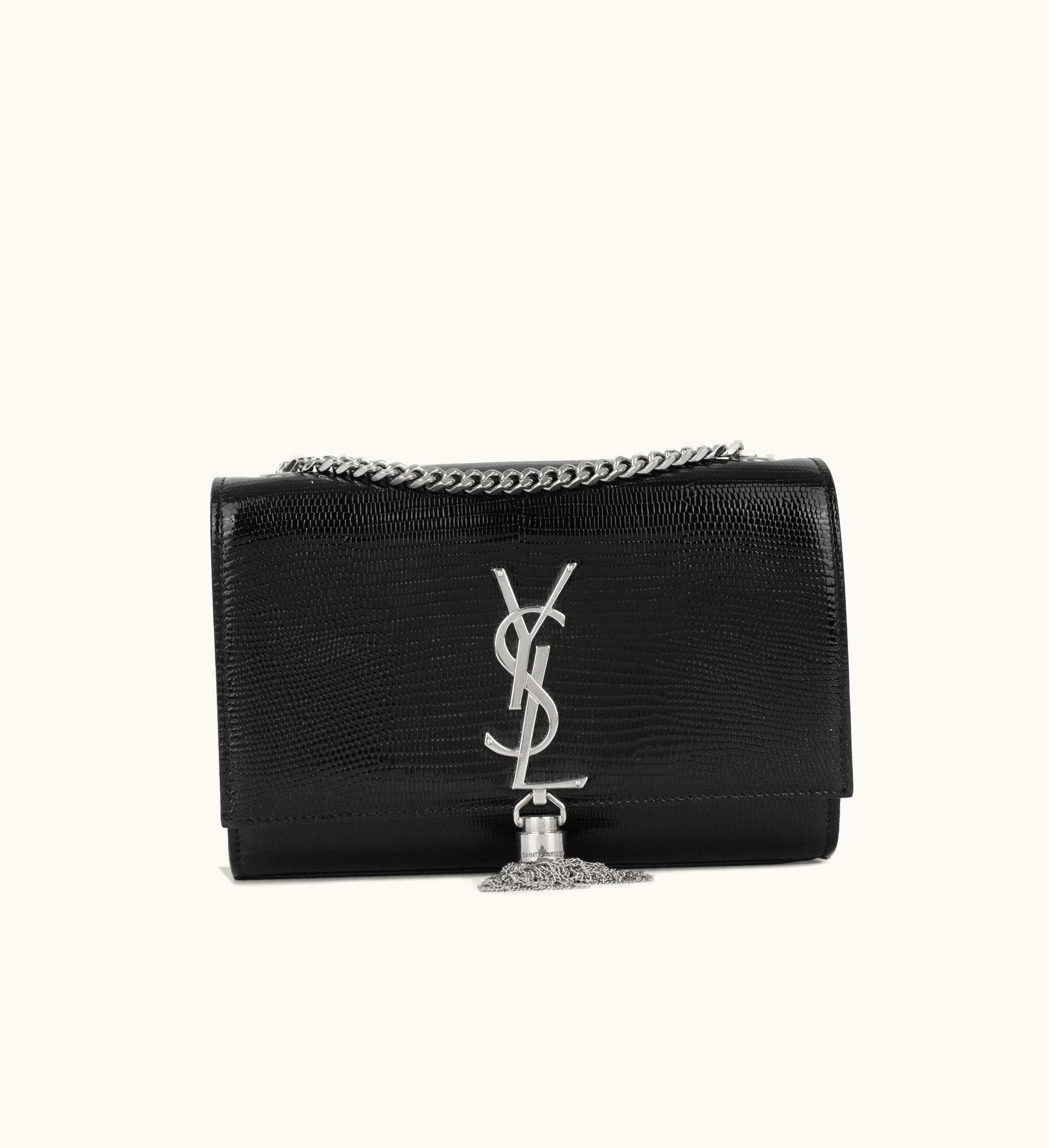 Saint Laurent Saint Laurent Kate Small Tassel Evening Bag in Silver Tone