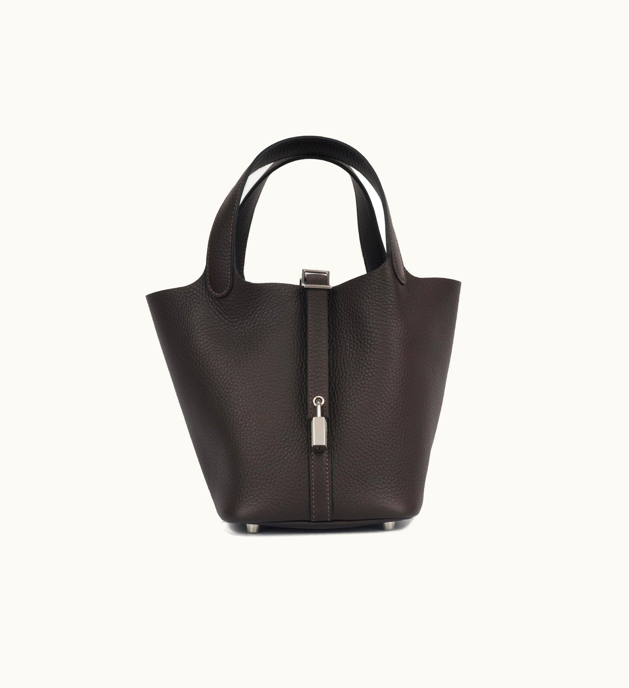 Hermès Hermès Picotin 18 Clemence Leather Bag Black