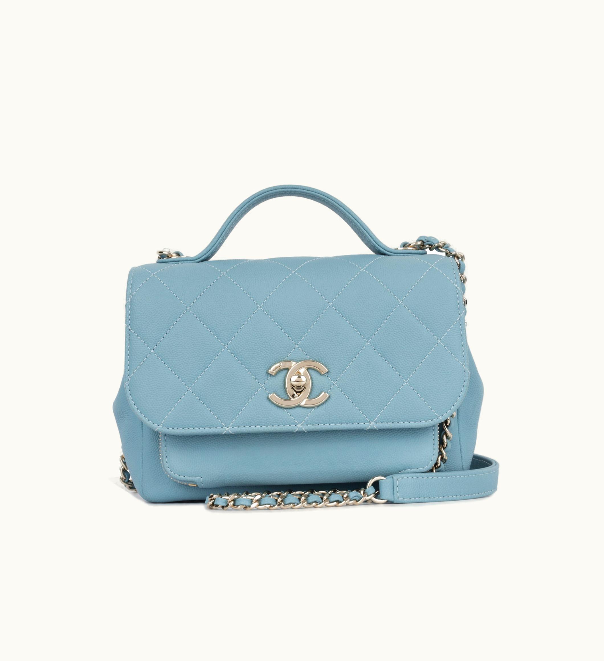 Chanel Chanel Affinity Business Bag Crossbody Teal Champagne Gold
