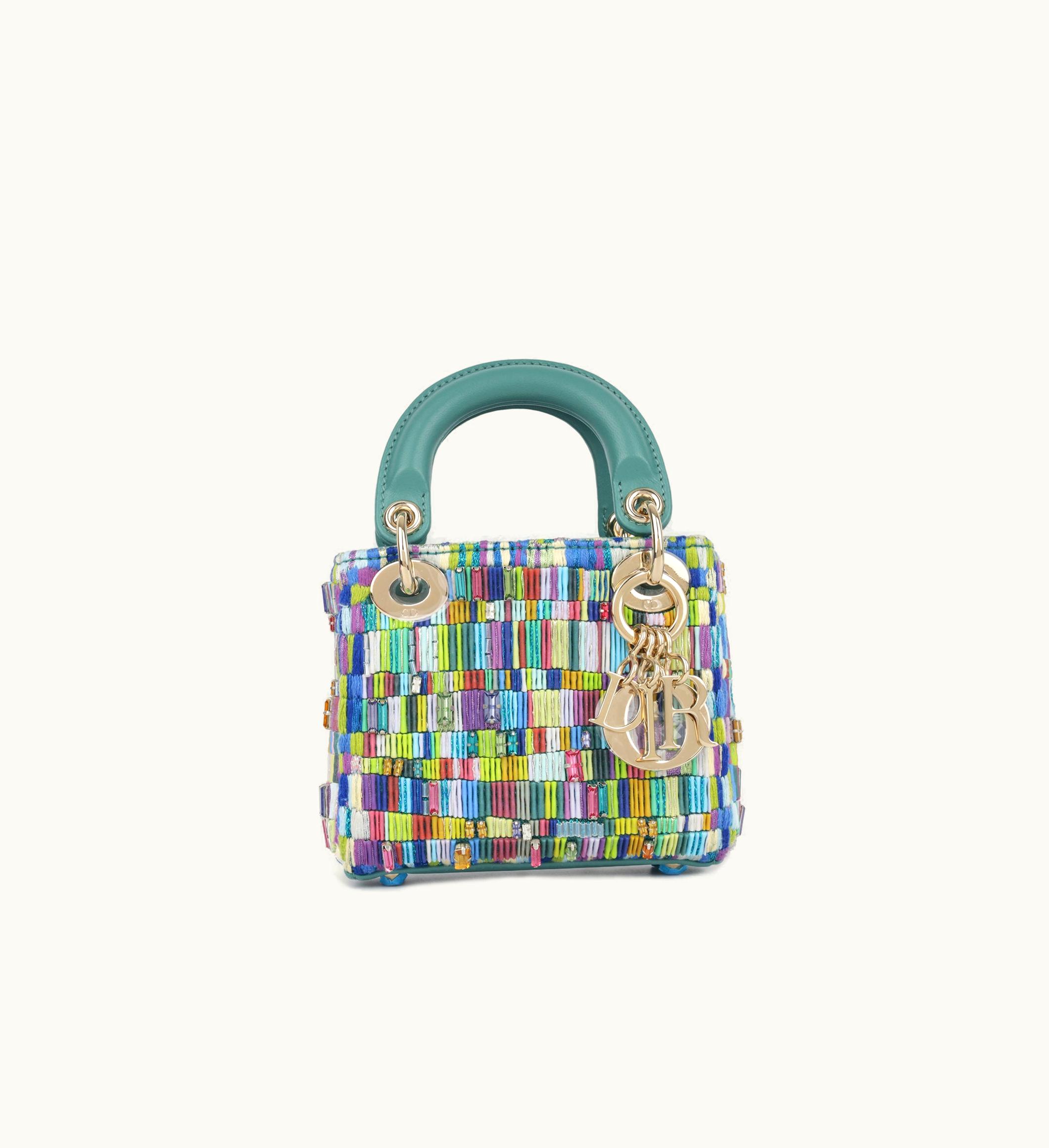 Dior Dior Micro Lady Dior - Minjung Kim Beaded Teal