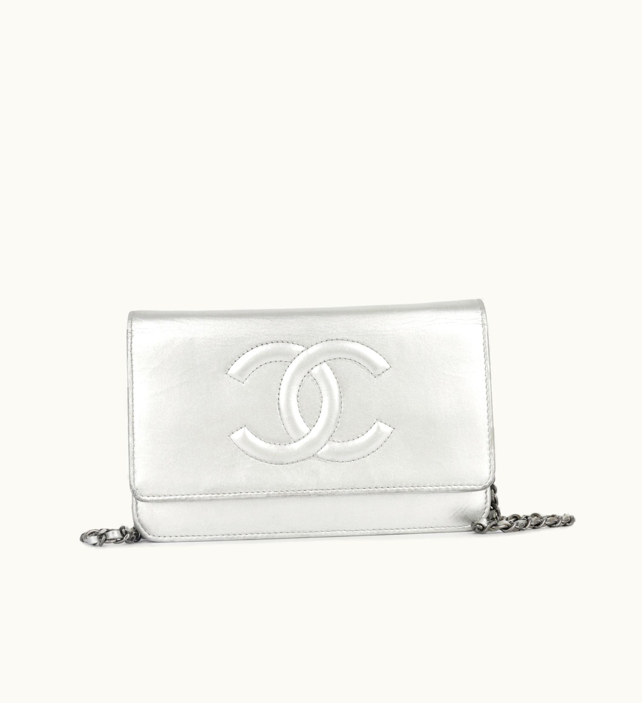Chanel Chanel CC Wallet On Chain - Silver