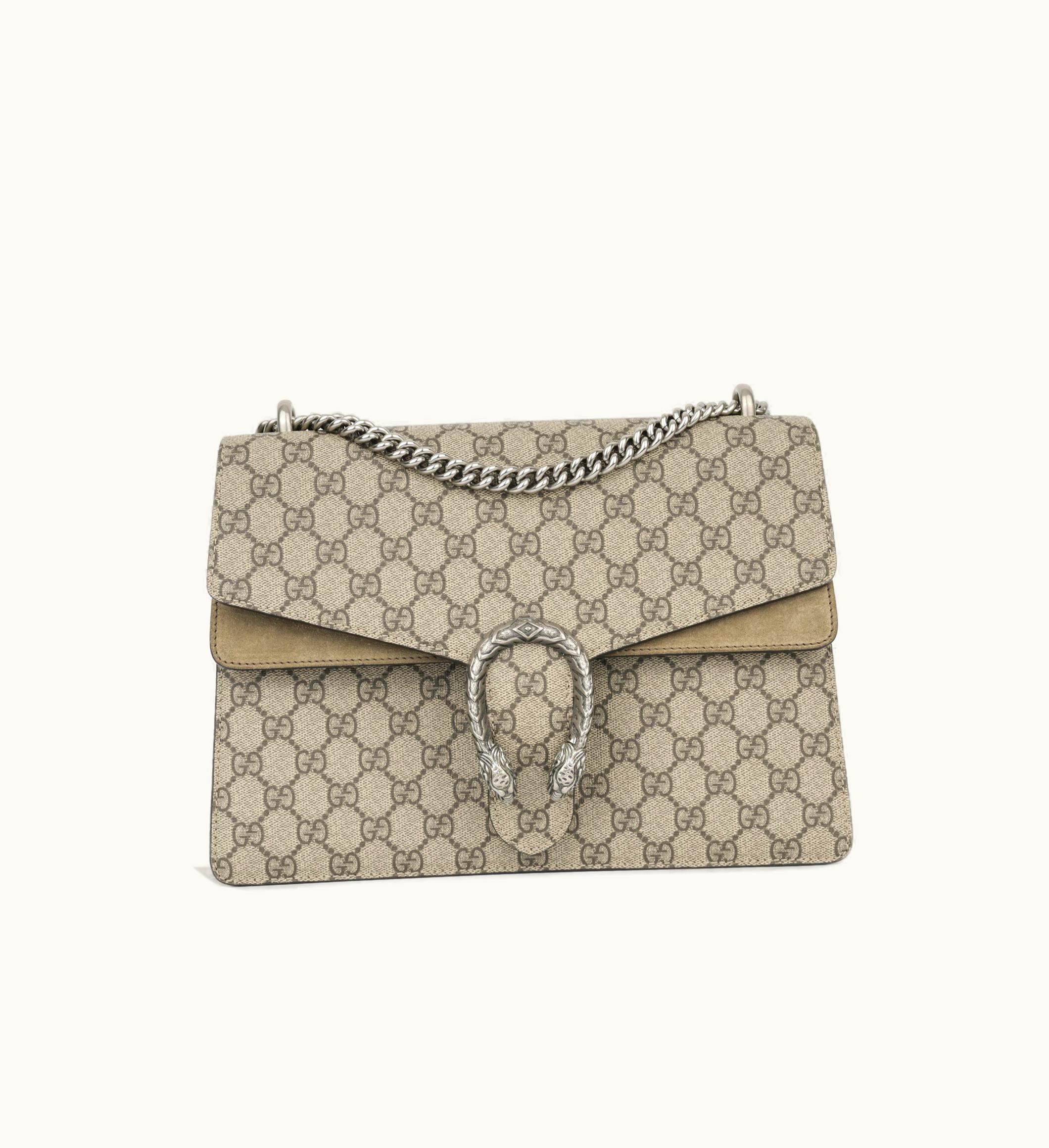 Gucci Gucci Dionysus Medium GG Canvas Shoulder Bag Beige