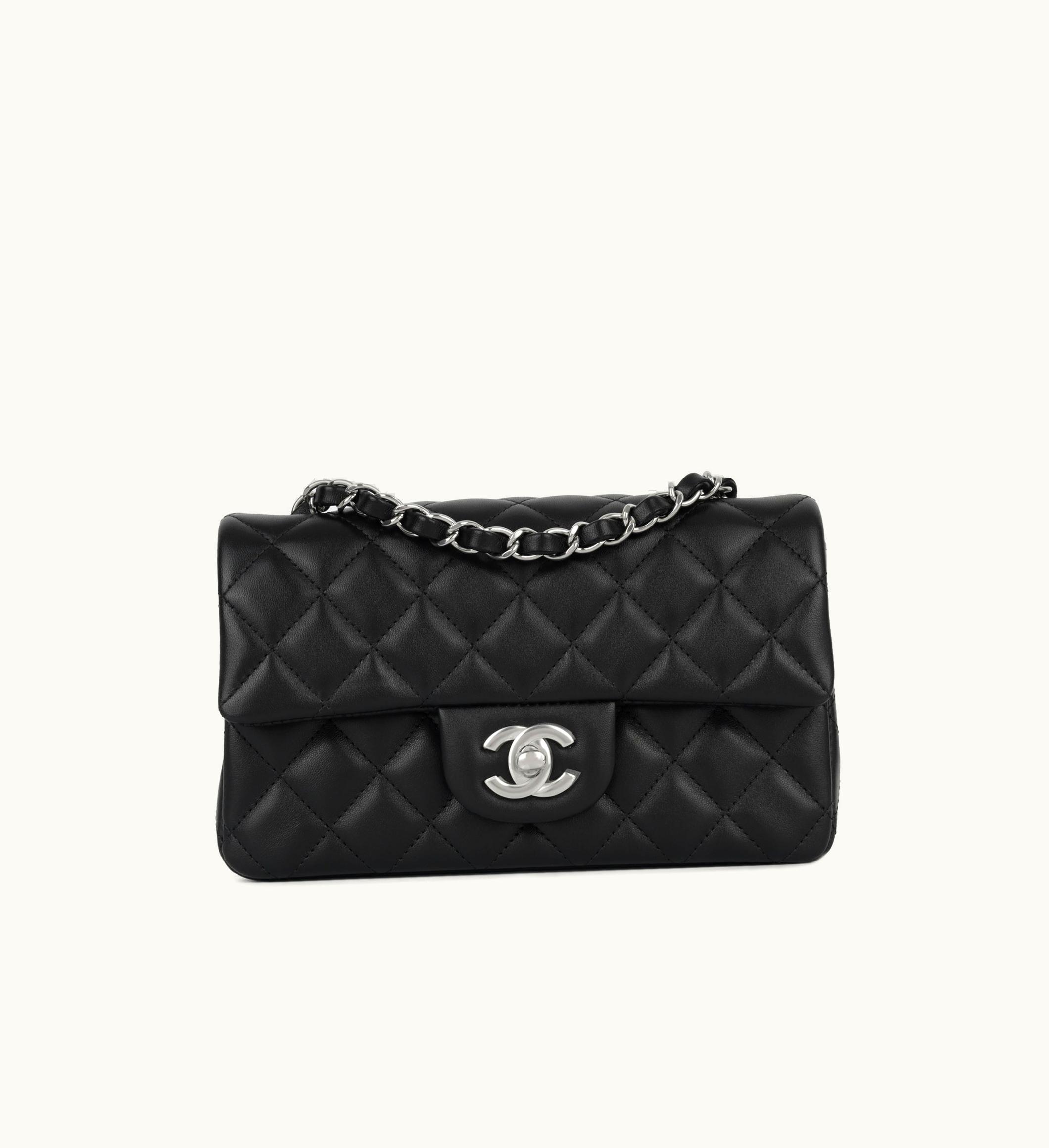 Chanel Chanel Classic Flap Bag Mini Rectangular Black Lambskin