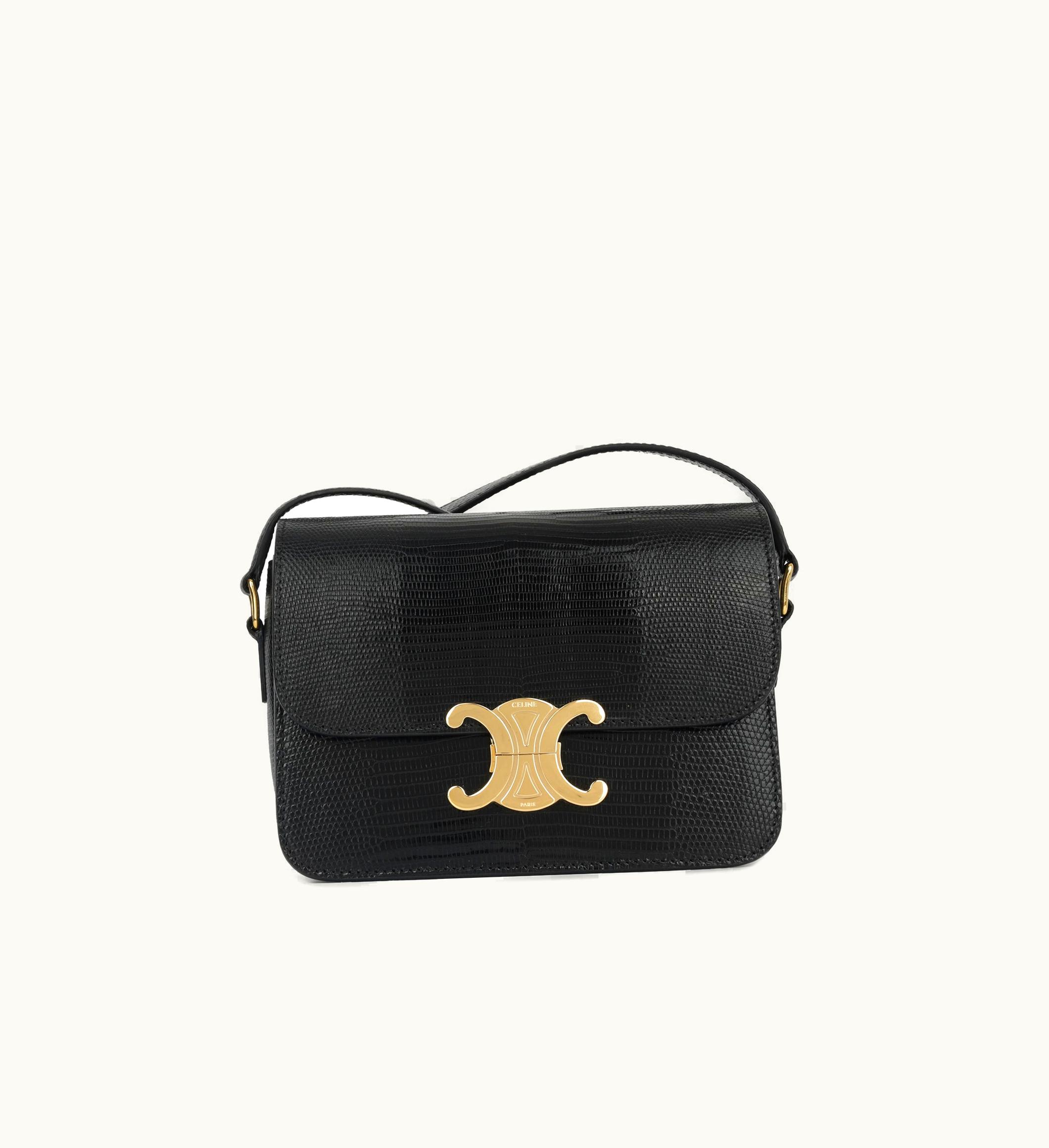 Celine Teen Triomphe Bag - Black Lizard