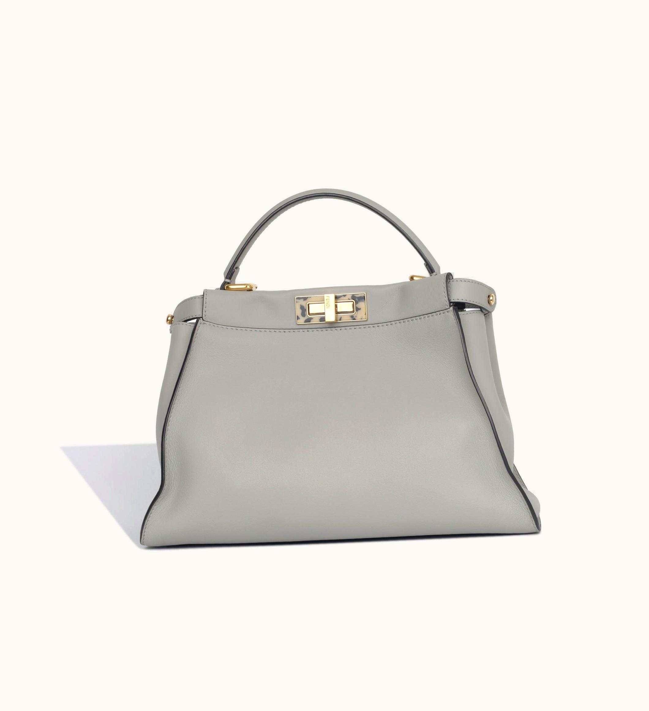 Fendi Fendi Peekaboo Medium Leather Bag Pale Gold