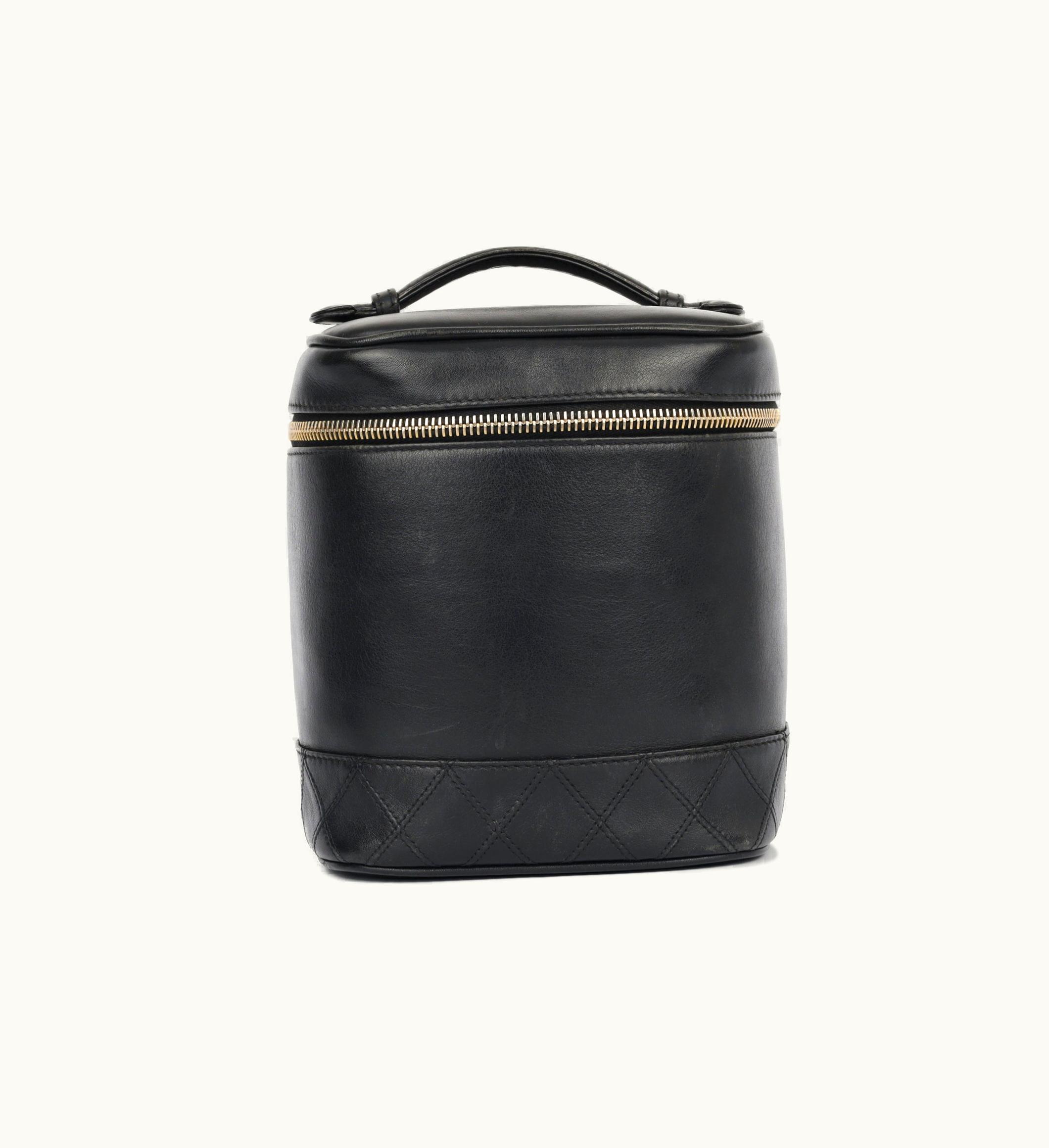 Chanel Chanel Vintage Tall Vanity Case - Classic Black Calfskin
