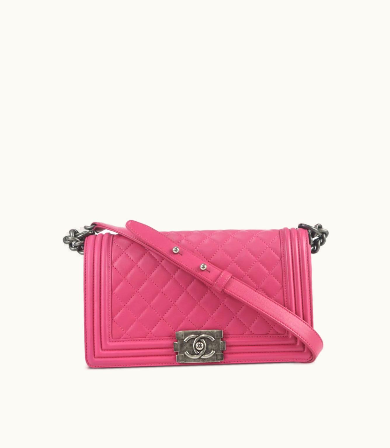 Chanel Chanel Boy 2014 Shoulder Bag Pink Lambskin