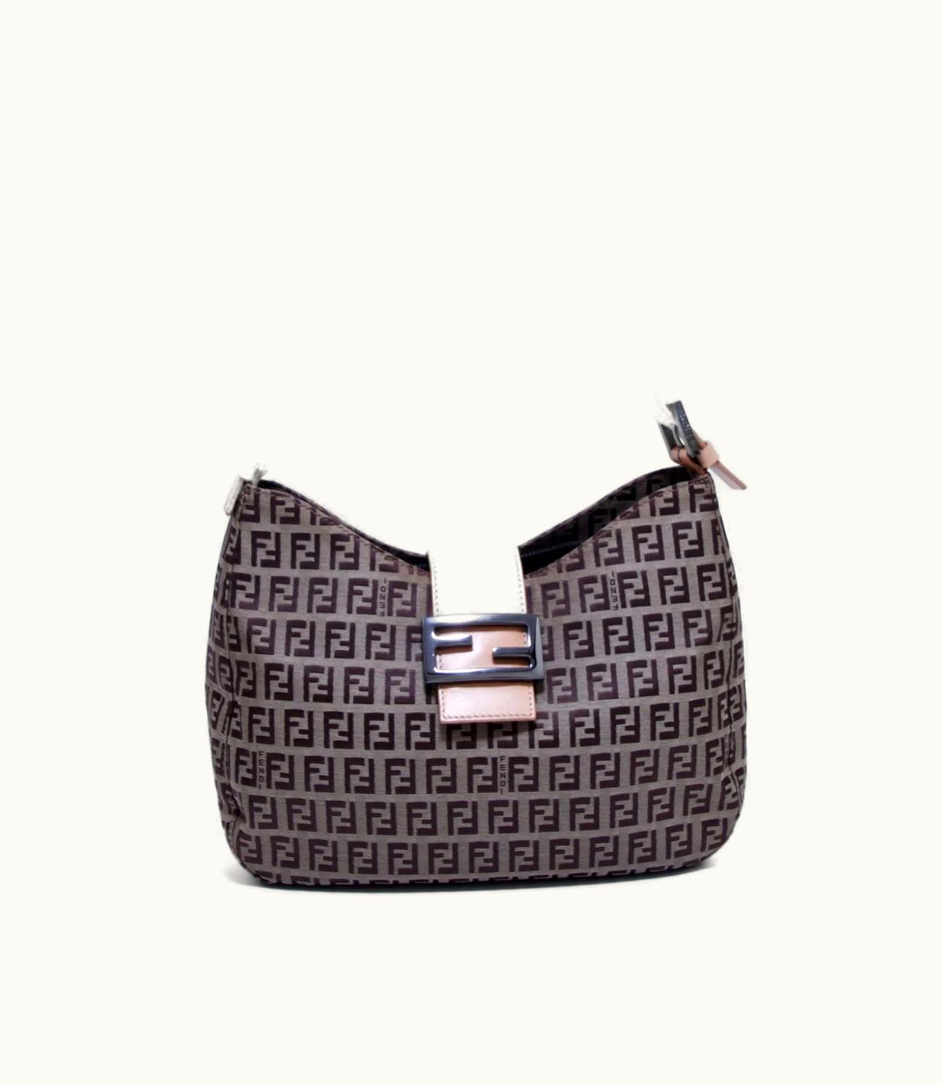 Fendi Fendi Zucca Canvas Shoulder Bag Luxe Edition Black