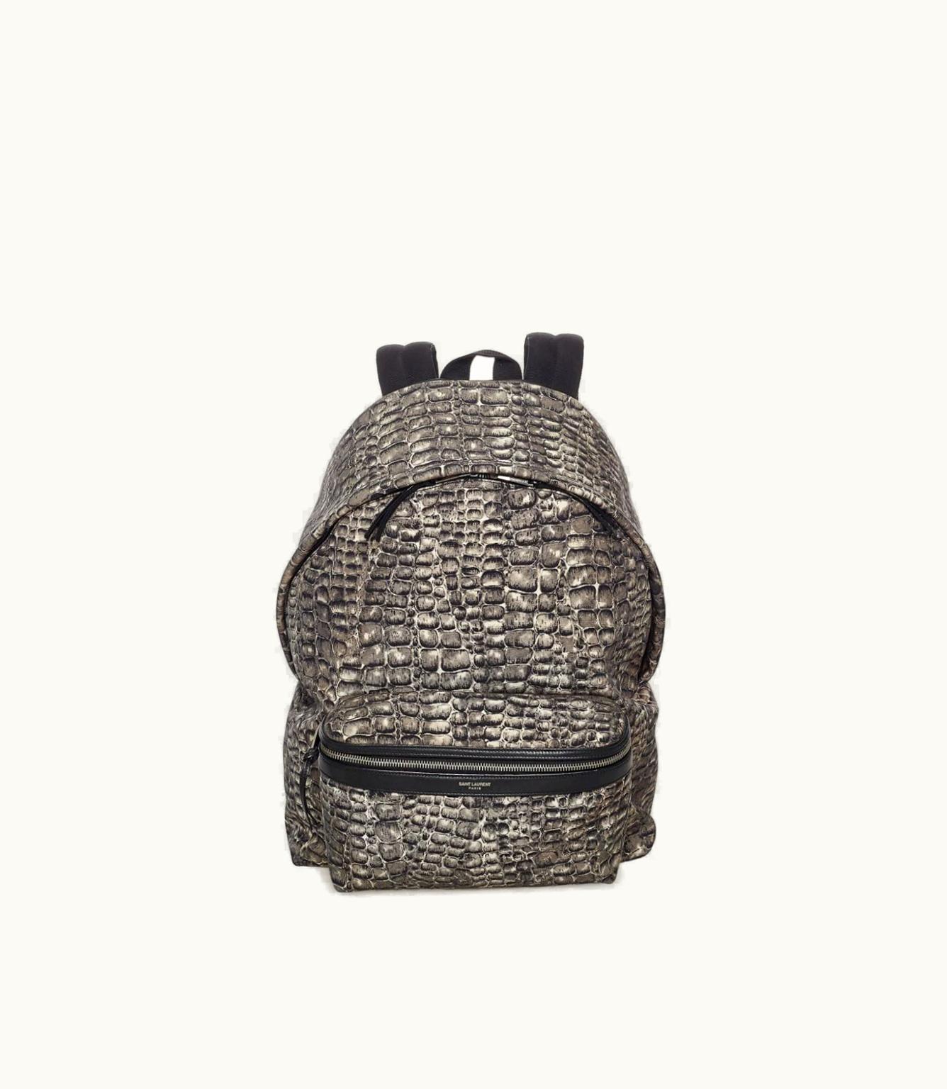 Saint Laurent 2000-2001 City Snakeskin-Print Backpack