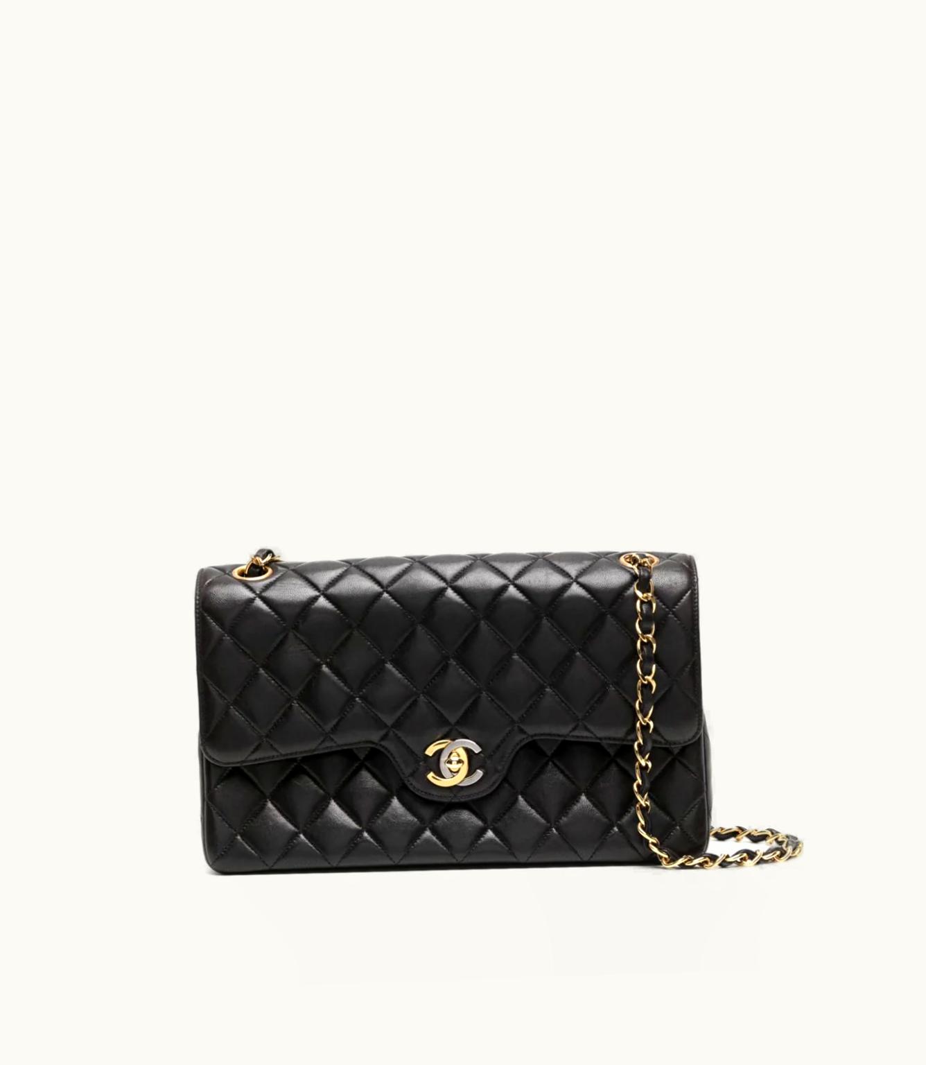 Chanel CHANEL Classic Double Flap Shoulder Bag in Gold Quilted Leather