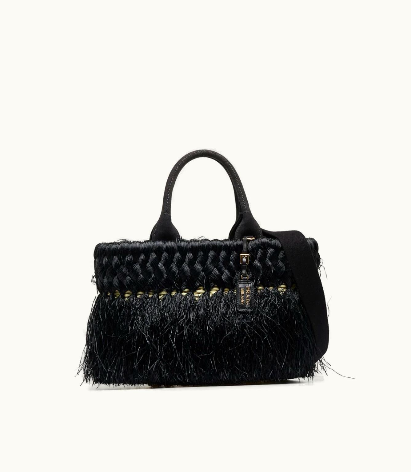 Prada Prada Fringed Raffia Tote Bag