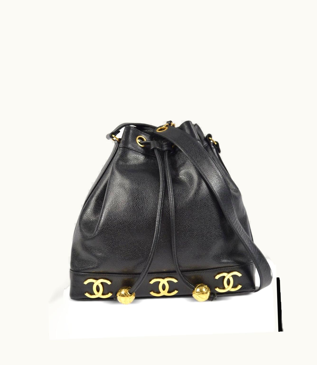 Chanel Chanel 1995 Triple CC Leather Bucket Bag