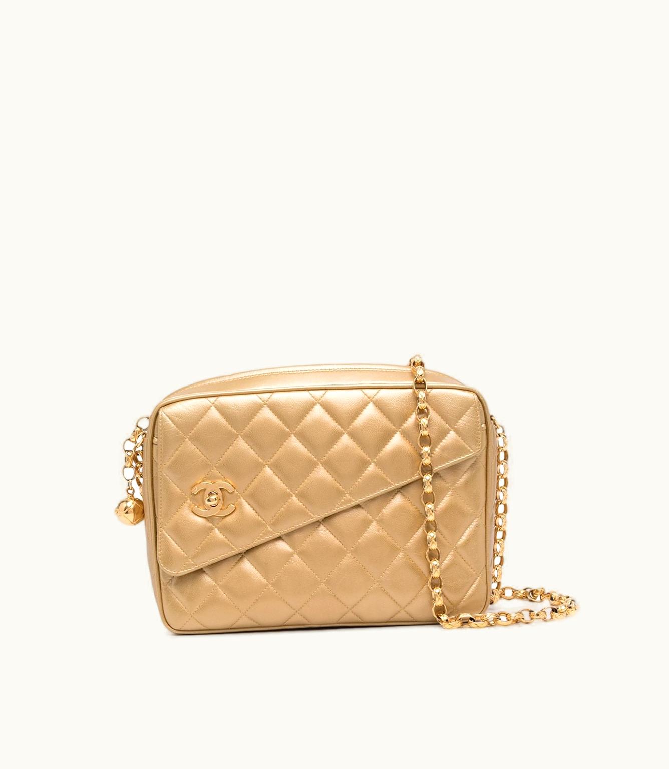 Chanel Chanel 1992 Diamond-Quilted Logo Charm Camera Bag
