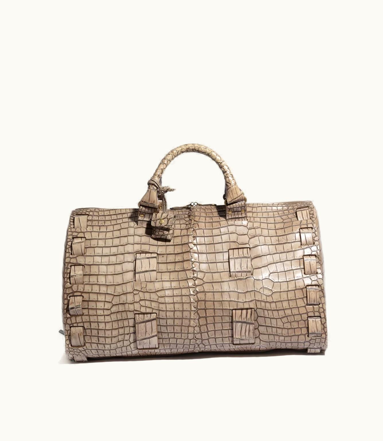 Bottega Veneta Bottega Veneta Crocodile-Effect Weekend Duffle Bag