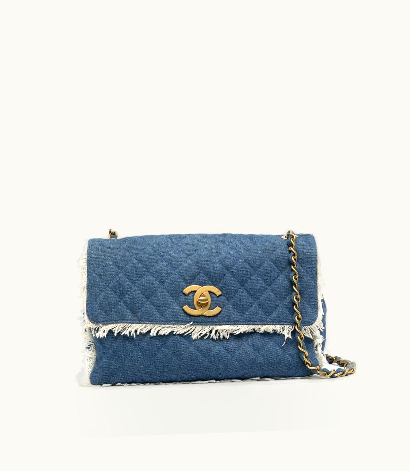 Chanel Chanel 1992 Jumbo Classic Flap Denim Shoulder Bag