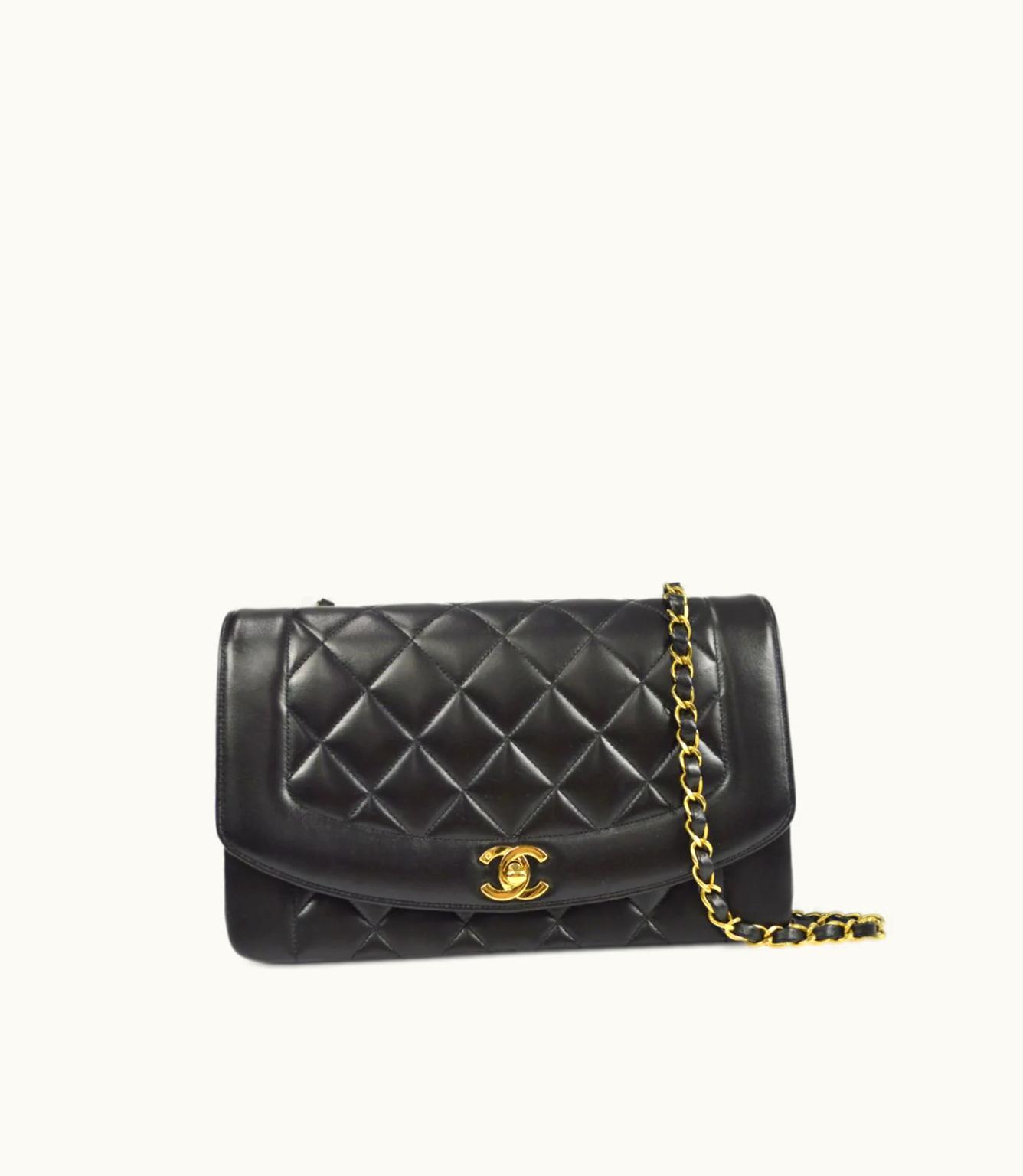 Chanel Chanel Diana 1995 Medium Shoulder Bag Black