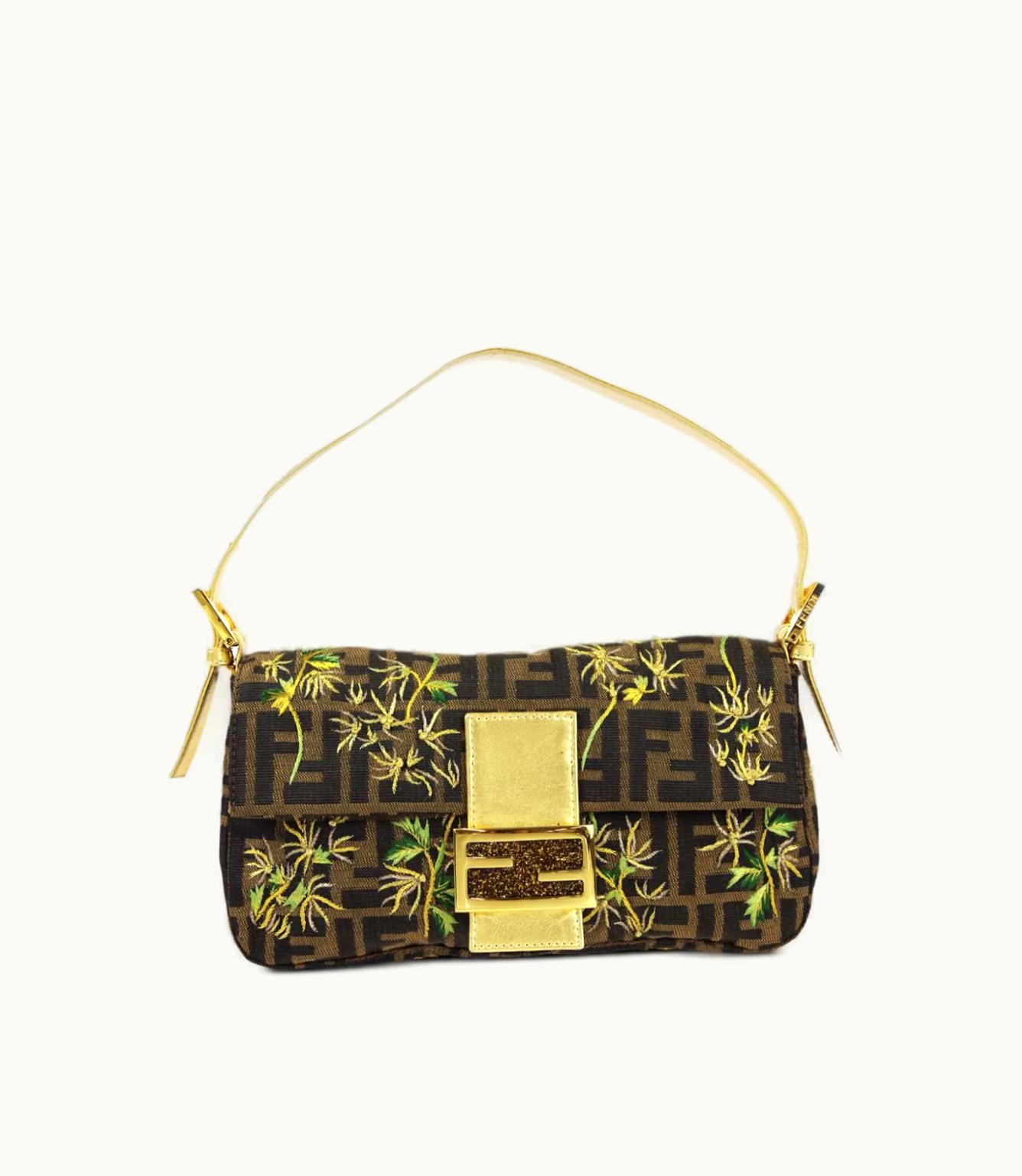 Fendi Fendi 1990-2000S Baguette Embroidered Shoulder Bag