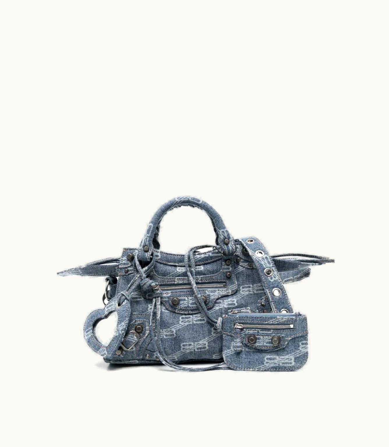 Balenciaga Balenciaga Small Denim Neo Cagole Satchel Bag