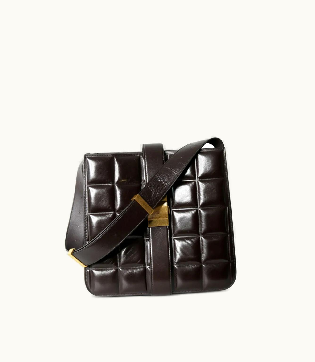 Bottega Veneta Bottega Veneta Embossed Square Pattern Shoulder Bag