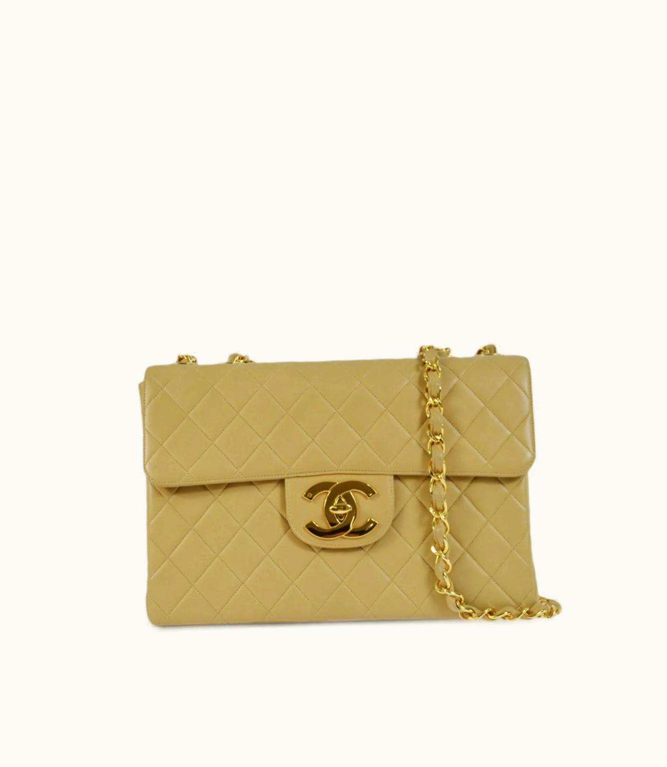 Chanel Chanel 1955 Jumbo Classic Flap Shoulder Bag Sand-Beige