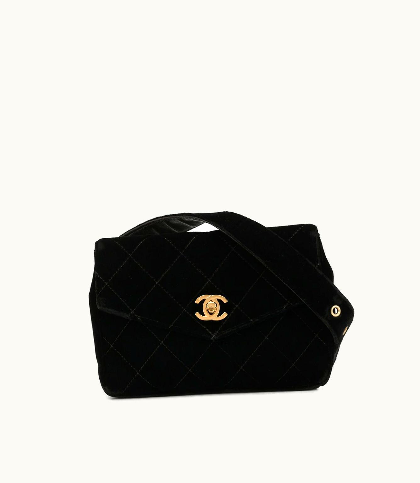 Chanel Chanel 1995 Velvet Diamond Quilted Belt Bag