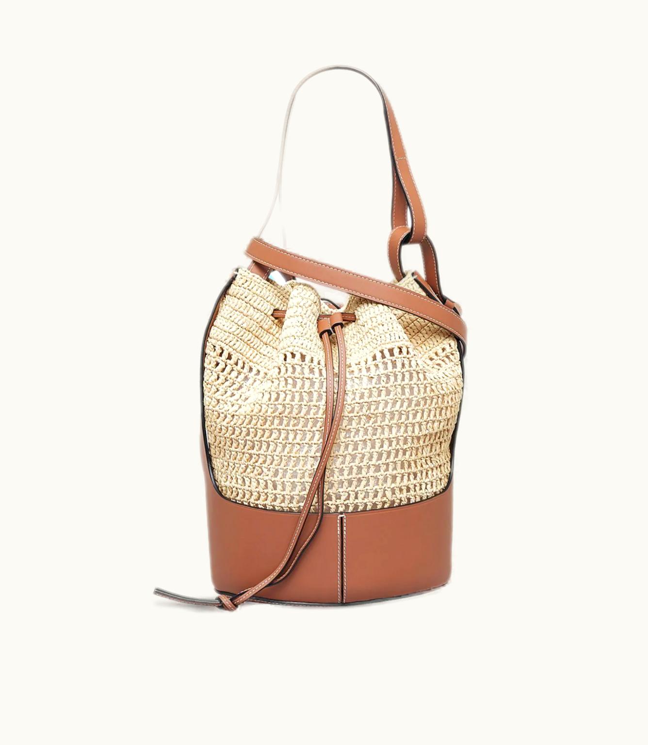 Loewe Loewe Pre-Owned Raffia Balloon Bucket Bag