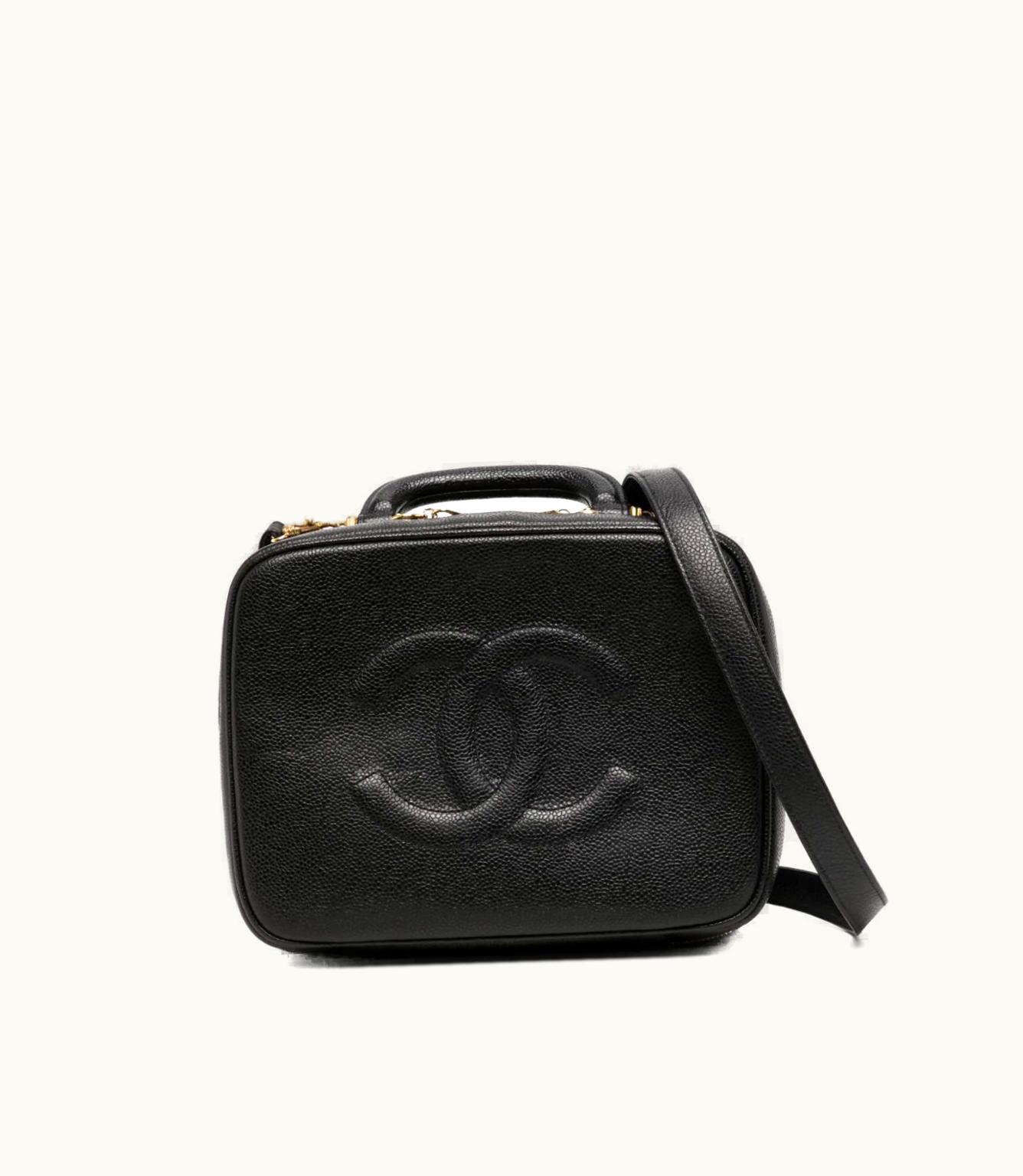 Chanel Chanel 1997 CC Stitch Vanity Handbag Black