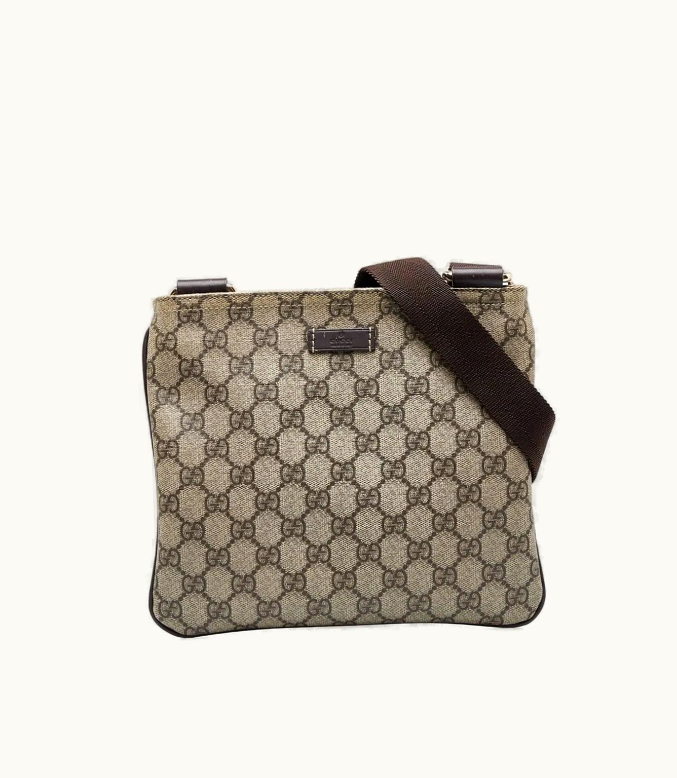 Gucci Gucci 2000-2015 GG Supreme Logo-Appliqué Crossbody Bag