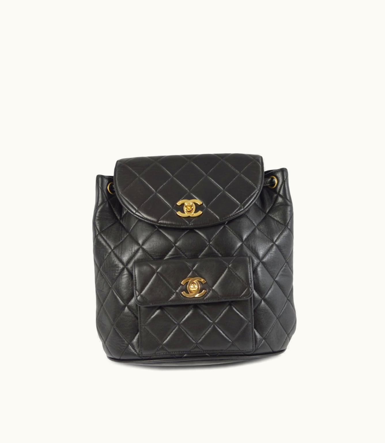 Chanel Chanel Dumas Leather Backpack Black