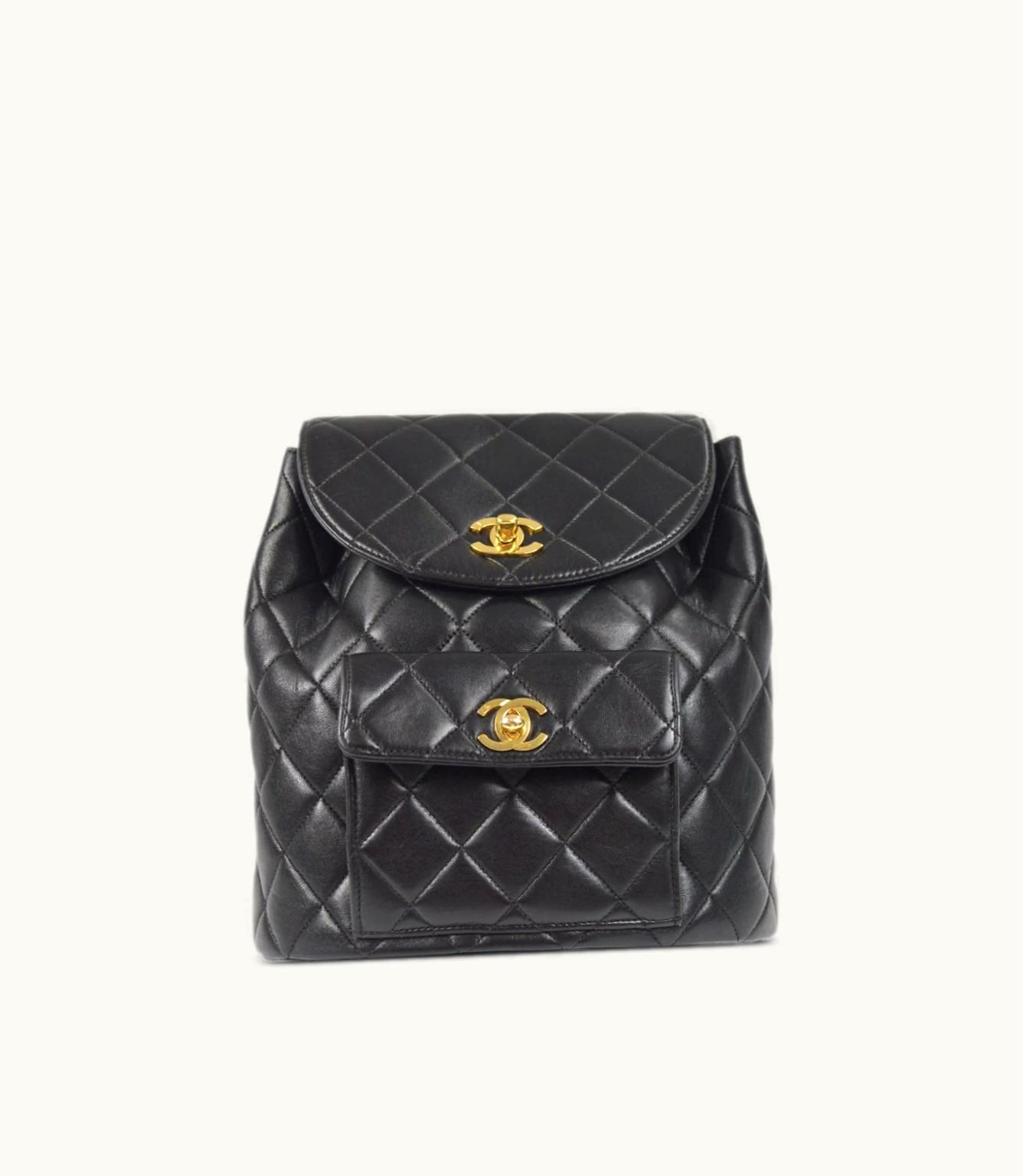 Chanel CHANEL Duma 1997 Leather Backpack Black