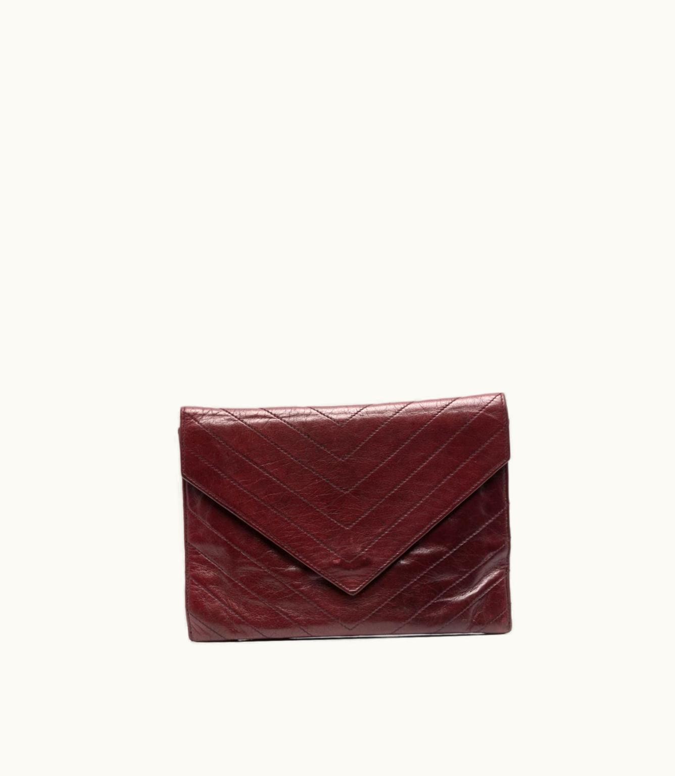 Saint Laurent 1980S Chevron-Quilted Clutch Bag